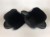 Slides slippers with natural fox fur - black