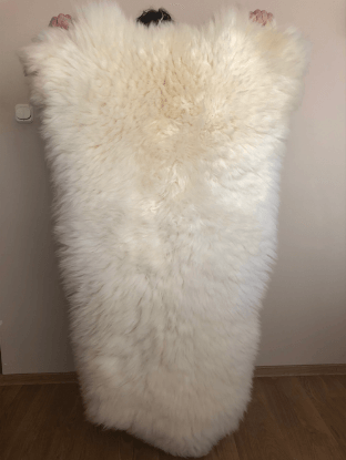 Natürliches, weißes Schaffell - XL