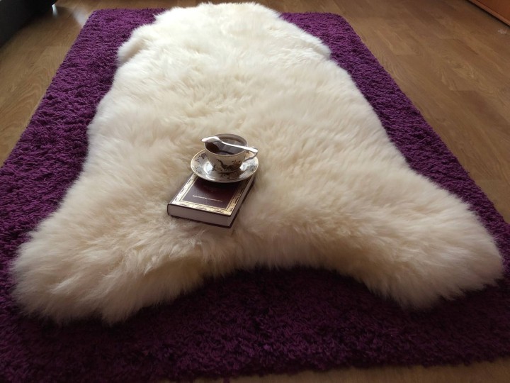 Natürliches, weißes Schaffell - 4XL - Gigant