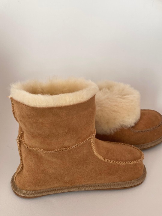 Buty mokasyny premium ze skóry owczej - miodowe