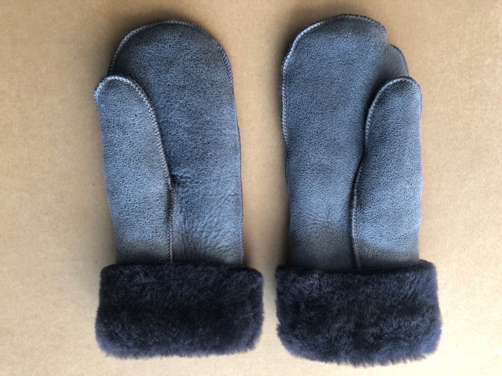 Damenhandschuhe aus Schaffell- Grau