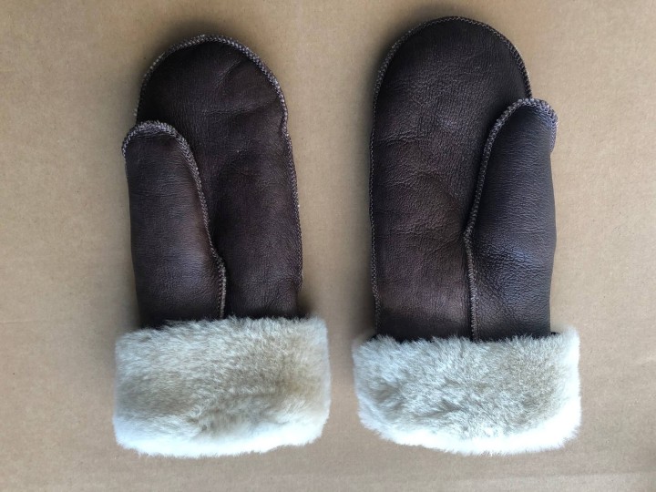 Damenhandschuhe aus Schaffell- Braun