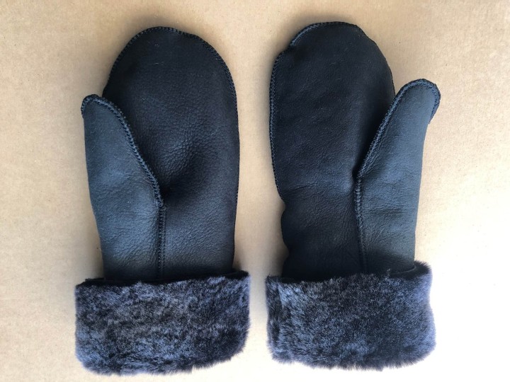 Damenhandschuhe aus Schaffell- schwarz